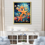 Blue and orange starfish collage - Starfish Canvas Wall Art