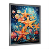 Blue and orange starfish collage - Starfish Canvas Wall Art