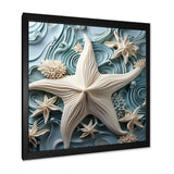 White and blue Oceanic starfish Gem - Starfish Wall Art Prints