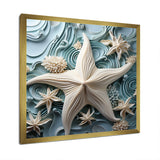 White and blue Oceanic starfish Gem - Starfish Wall Art Prints
