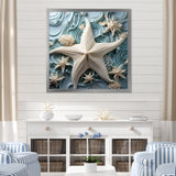 White and blue Oceanic starfish Gem - Starfish Wall Art Prints