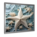 White and blue Oceanic starfish Gem - Starfish Wall Art Prints