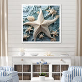 White and blue Oceanic starfish Gem - Starfish Wall Art Prints