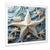 White and blue Oceanic starfish Gem - Starfish Wall Art Prints