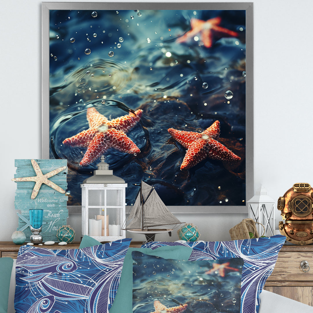 Yellow Oceanic starfish romance photo - Starfish Wall Art Prints