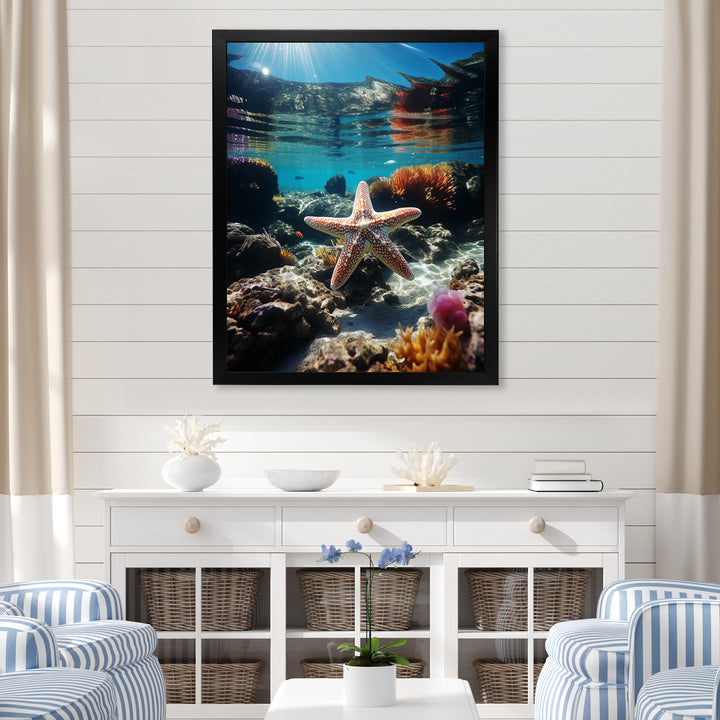 Blue Rainbow Starfish photo - Blue Starfish Wall Art