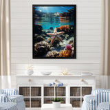 Blue Rainbow Starfish photo - Blue Starfish Wall Art
