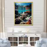 Blue Rainbow Starfish photo - Blue Starfish Wall Art