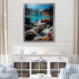 Blue Rainbow Starfish photo - Blue Starfish Wall Art