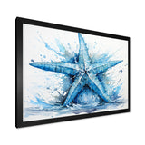 Watercolor blue Starfish - Starfish Large Canvas Wall Art