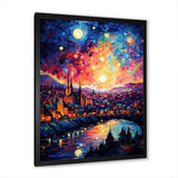 Starry Night Over the Rhone in France III - Landscapes Canvas Wall Art