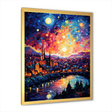 Starry Night Over the Rhone in France III - Landscapes Canvas Wall Art