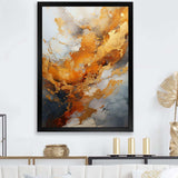 Gold and white geode lava III - Landscapes Canvas Wall Art