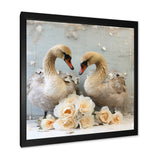 White blooming Swan beauty - Swans Living Room Wall Art