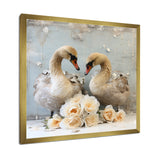 White blooming Swan beauty - Swans Living Room Wall Art