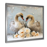 White blooming Swan beauty - Swans Living Room Wall Art