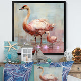 Pink blooming Swan beauty - Swans Bedroom Wall Art