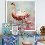 Pink blooming Swan beauty - Swans Bedroom Wall Art
