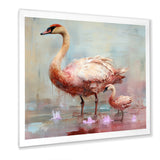 Pink blooming Swan beauty - Swans Bedroom Wall Art