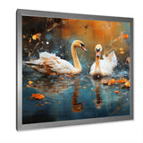 White swans at the pond - Swans Canvas Wall Art