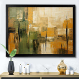 Green beige wild essence collage I - Abstract Canvas Wall Art