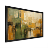 Green beige wild essence collage I - Abstract Canvas Wall Art