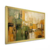 Green beige wild essence collage I - Abstract Canvas Wall Art