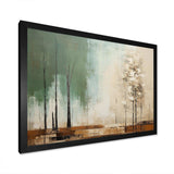 Green beige wild essence collage II - Abstract Canvas Wall Art