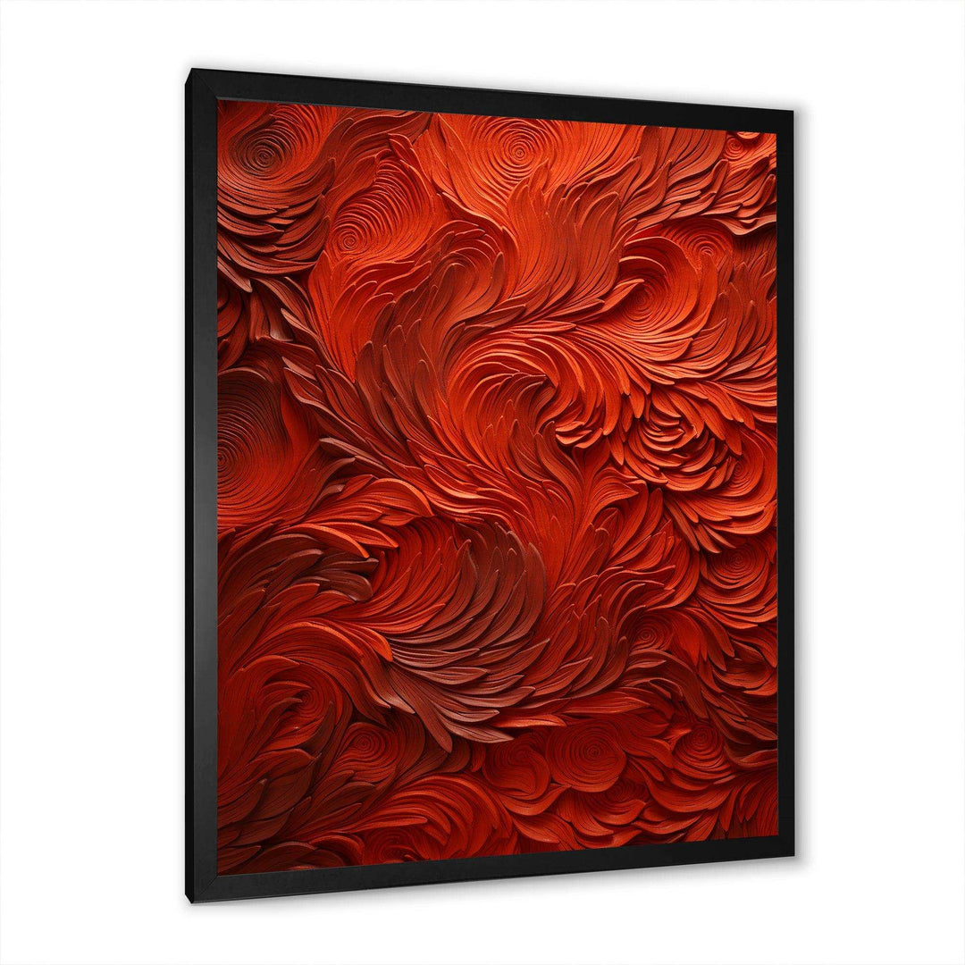 Volcanic Red Fusion vector 2 - Abstract Canvas Wall Art