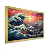 Japanese sunset waves of Kanagawa 5 - People Canvas Wall Art