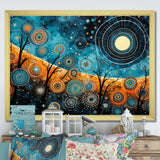 Tribal boho mosaic moon - Geometric Canvas Wall Art