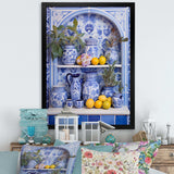 Mediterranean tile still life kitchen III - Geometric Canvas Wall Art