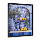 Mediterranean tile still life kitchen III - Geometric Canvas Wall Art