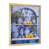 Mediterranean tile still life kitchen III - Geometric Canvas Wall Art