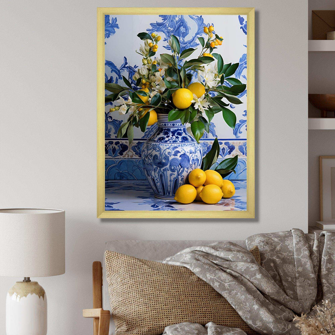 Greek tiles still life kitchen III - Geometric Canvas Wall Art