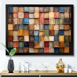 Colorful earth colors tiles III - Geometric Canvas Wall Art