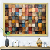 Colorful earth colors tiles III - Geometric Canvas Wall Art