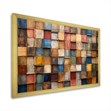 Colorful earth colors tiles III - Geometric Canvas Wall Art