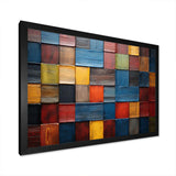 Colorful earth colors tiles V - Geometric Canvas Wall Art