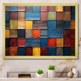 Colorful earth colors tiles V - Geometric Canvas Wall Art