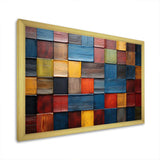 Colorful earth colors tiles V - Geometric Canvas Wall Art