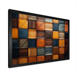 Geometric harmony abstract brown tiles II - Geometric Canvas Wall Art