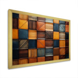 Geometric harmony abstract brown tiles II - Geometric Canvas Wall Art