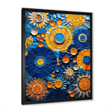 Yellow and blue Mosaic Tiles 2 - Geometric Canvas Wall Art