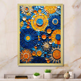 Yellow and blue Mosaic Tiles 2 - Geometric Canvas Wall Art