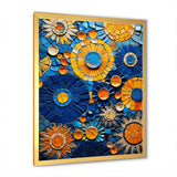 Yellow and blue Mosaic Tiles 2 - Geometric Canvas Wall Art