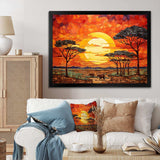 Savannah Sunset in African Safari Hues 2 - Geometric Canvas Wall Art