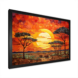 Savannah Sunset in African Safari Hues 2 - Geometric Canvas Wall Art