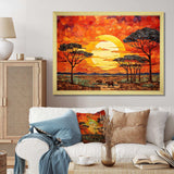 Savannah Sunset in African Safari Hues 2 - Geometric Canvas Wall Art