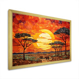 Savannah Sunset in African Safari Hues 2 - Geometric Canvas Wall Art